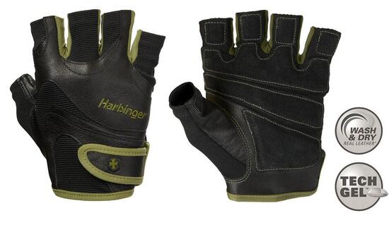 Gants de fitness Harbinger FlexFit Wash & Dry pour hommes - Vert - S