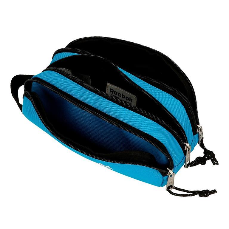 Estojo de três compartimentos Unisex Reebok Boston 10cm Azul 3/5