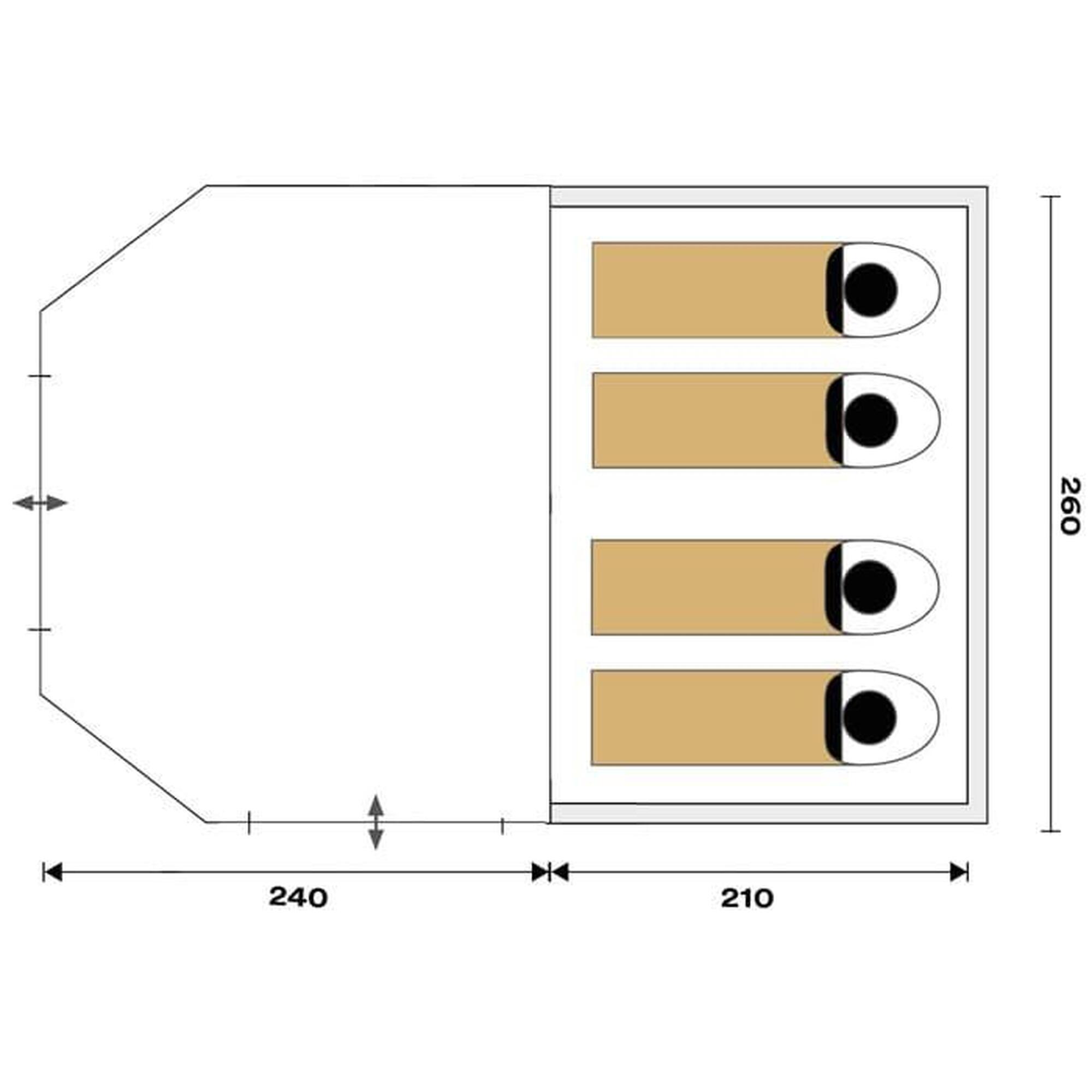 Opblaasbare tent Folldal 4 Air-Rise - 4 pers. - Ingenaaide vloer - 1 slaapcabine