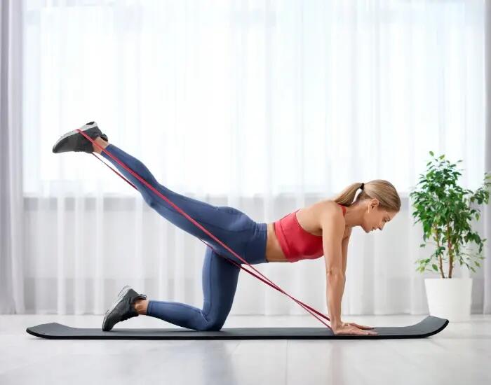 Zestaw 5 gum oporowych do ćwiczeń power band 208 cm, opór 2–45 kg 9/10