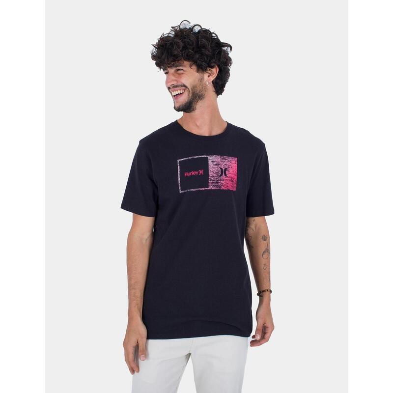 Camisetas para Hombre Hurley Evd halfer gradient Negro