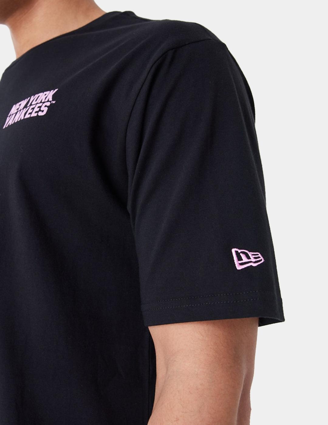 Herren Kurzarm-T-Shirt New Era  WORDMARK OS TEE NEYYAN 60435524  Schwarz 4/6