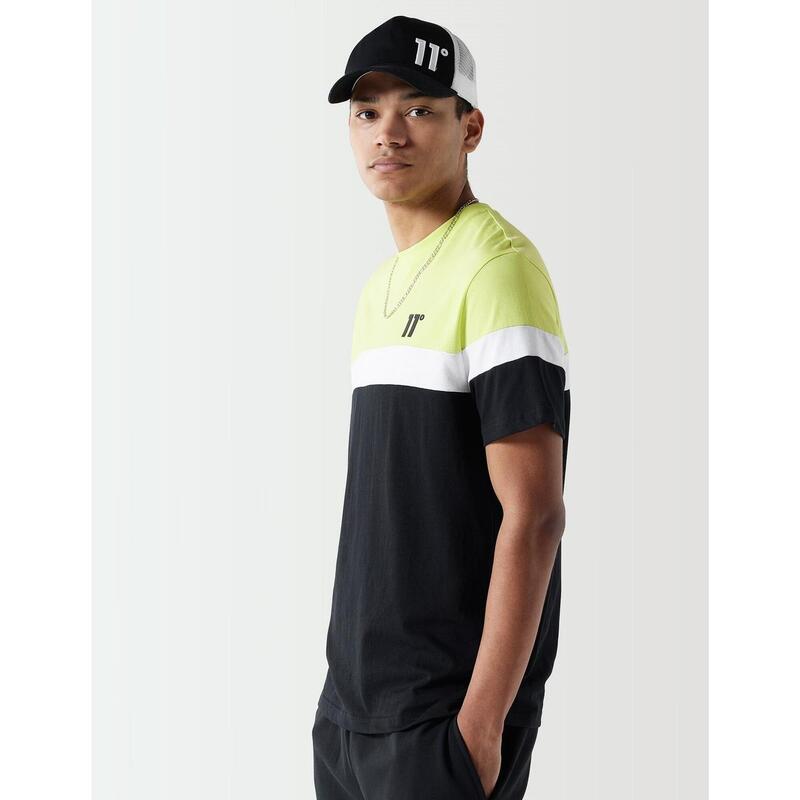 Camiseta 11º TRIPLE PANEL- Black / White / Lime