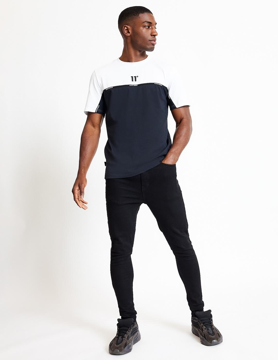 Camisetas para Hombre Eleven degrees Colour block taped Negro 3/5