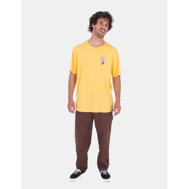 Camisetas para Hombre Hurley Evd poison Amarillo