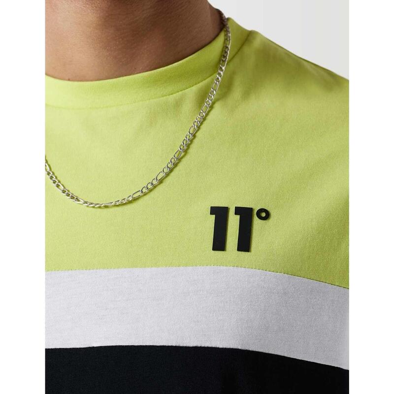 Camiseta 11º TRIPLE PANEL- Black / White / Lime