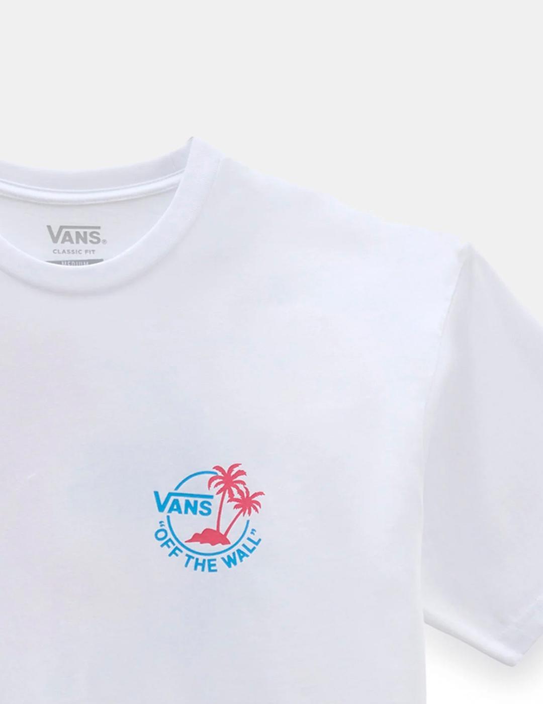 Camiseta Hombre Vans Classic mini dual palm ii Blanco 3/4
