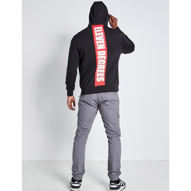 Sudaderas para Hombre Eleven degrees Cut&sew printed back graphic Negro