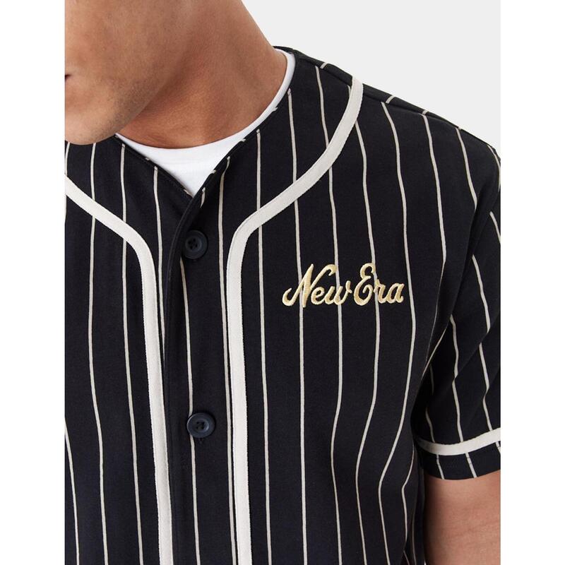 Camiseta NEW ERA NE PINSTRIPE JERSEY NE - Black/Stone