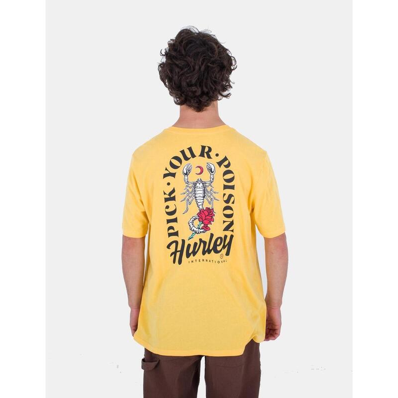 Camisetas para Hombre Hurley Evd poison Amarillo