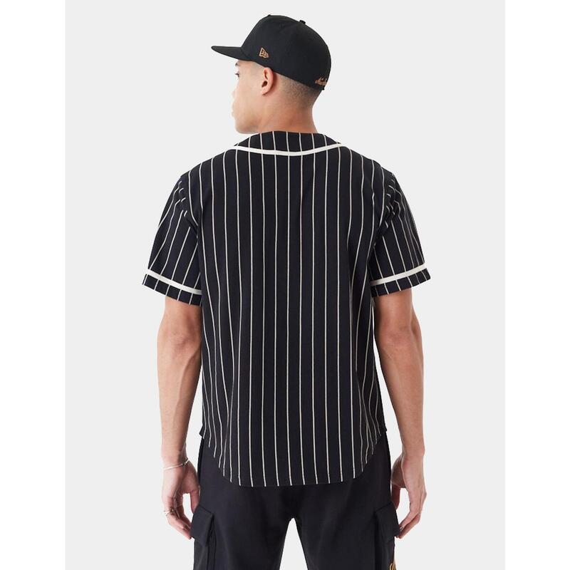 Camiseta NEW ERA NE PINSTRIPE JERSEY NE - Black/Stone