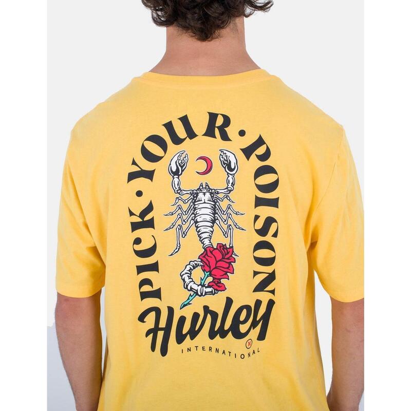 Camisetas para Hombre Hurley Evd poison Amarillo