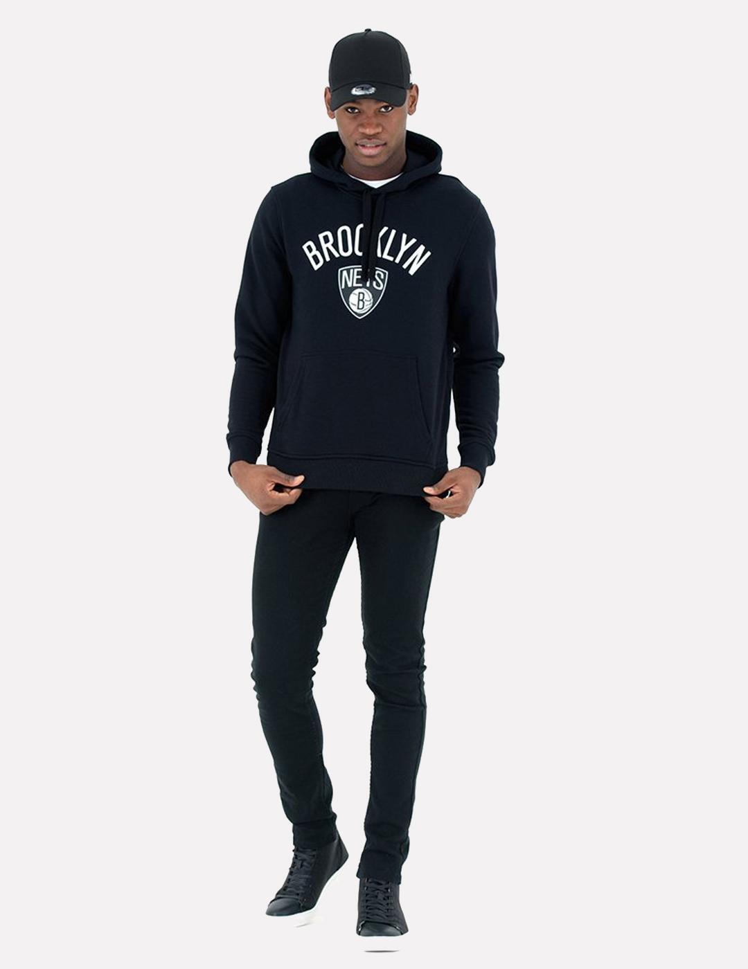 Sweat à Capuche NBA Brooklyn nets New Era Team logo Noir pour Homme 5/6