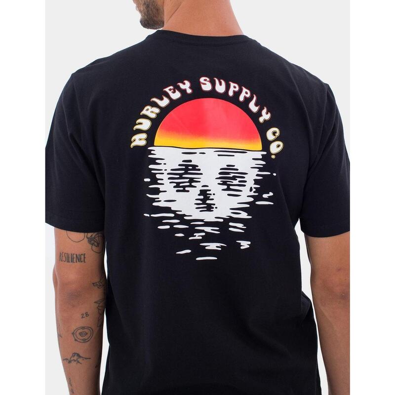 Camisetas para Hombre Hurley Evd skull driftin Negro