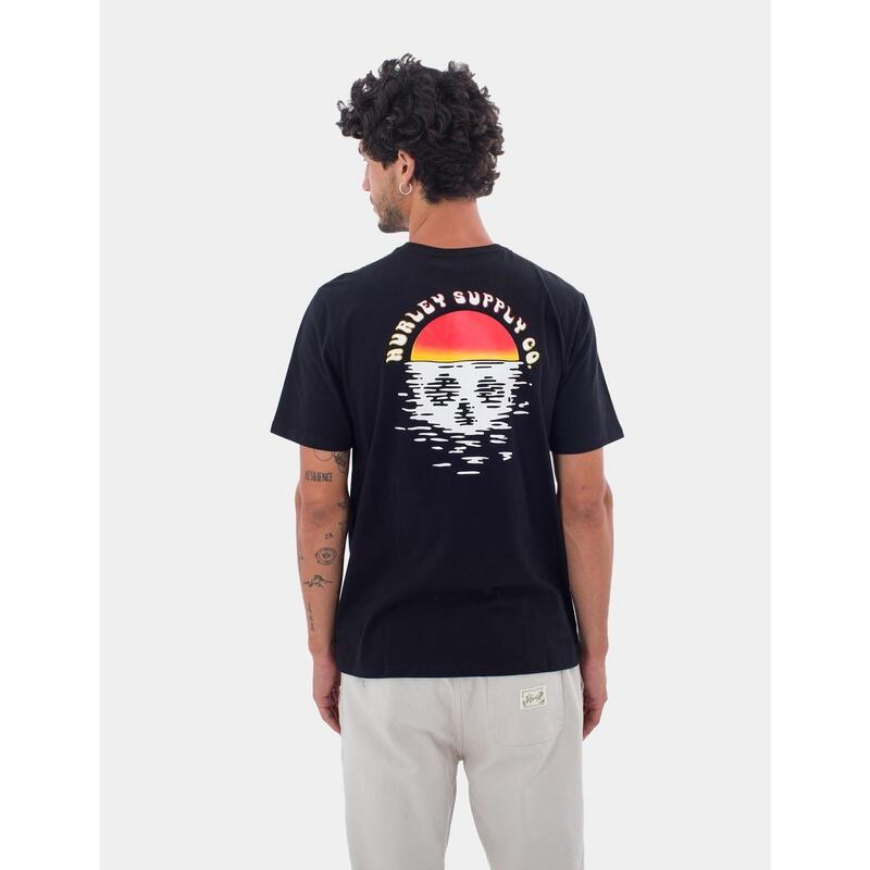 Camisetas para Hombre Hurley Evd skull driftin Negro