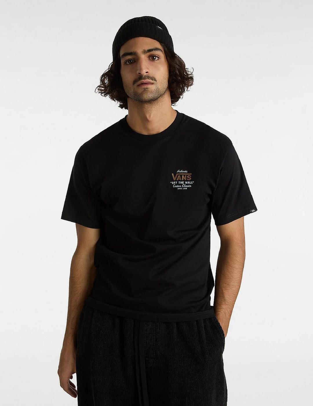 Camiseta Hombre Vans Holder st classic Negro 3/6