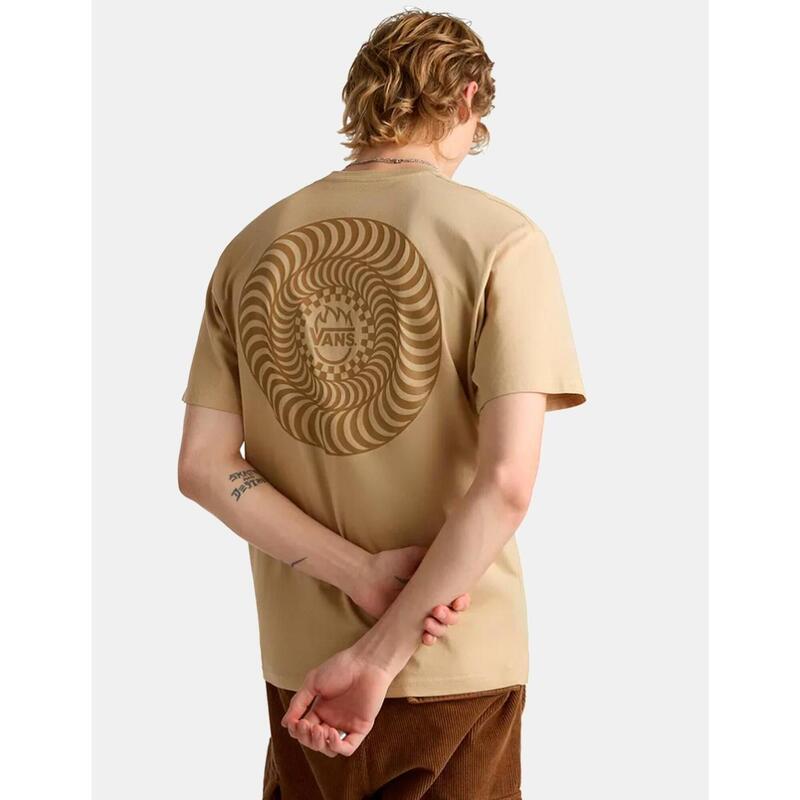 Camiseta Hombre Vans Spitfire wheels Beige