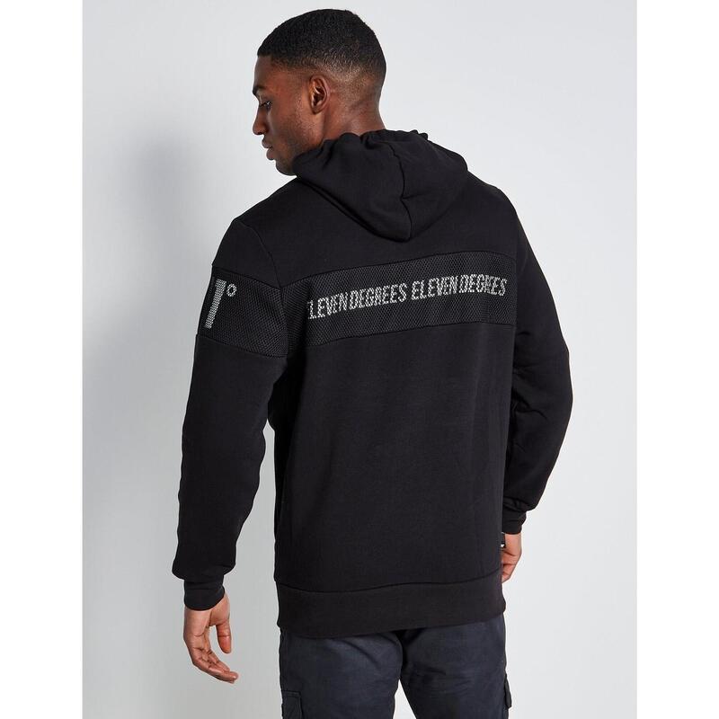 Sud. Cap. MESH OVERLAY QUARTER ZIP - Black