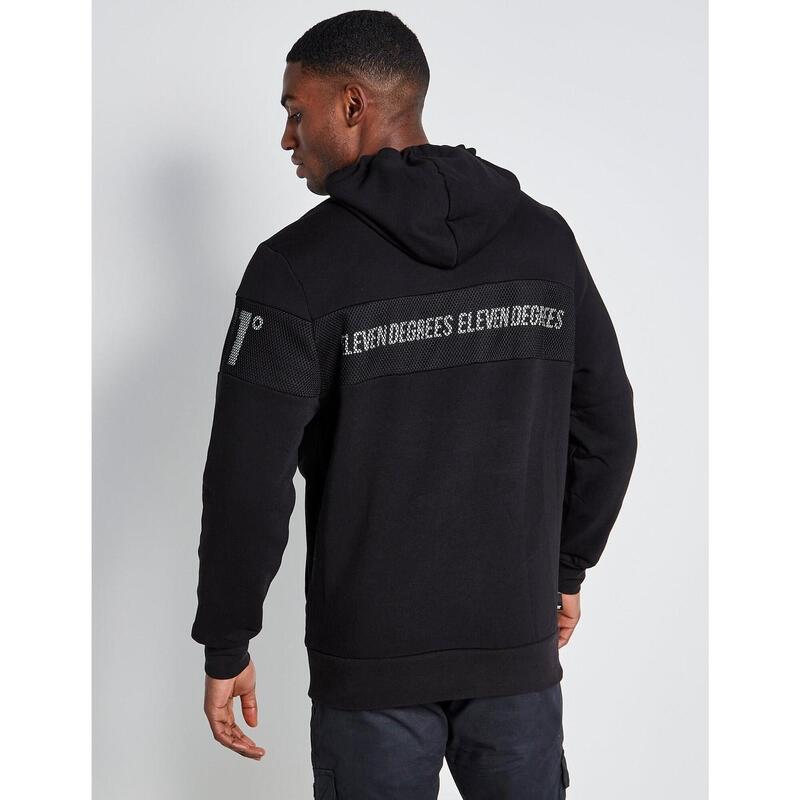 Sudaderas para Hombre Eleven degrees Mesh overlay quarter zip  Negro