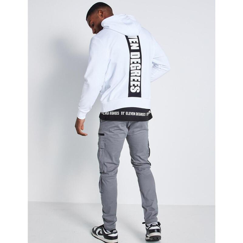 Sudaderas para Hombre Eleven degrees Cut&sew printed back graphic Blanco