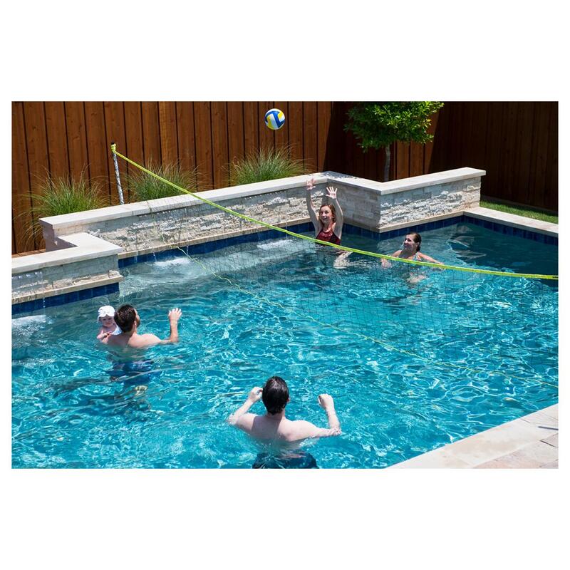 Filet De Volley Pour Piscine - 4,5x0,9m - Nylon Résistant - Avec Sac De Transport - Pour Jardin, Plage, Jeux D'Extérieur