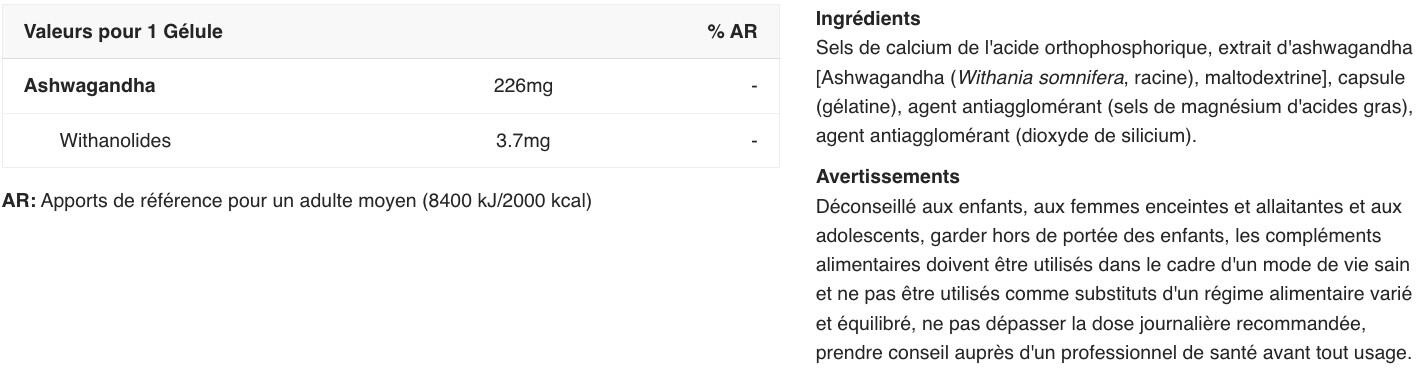 Ashwagandha - 60 Gélules 2/5