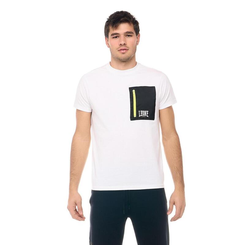 Camiseta de hombre Leone Active de manga corta con bolsillo con cremallera