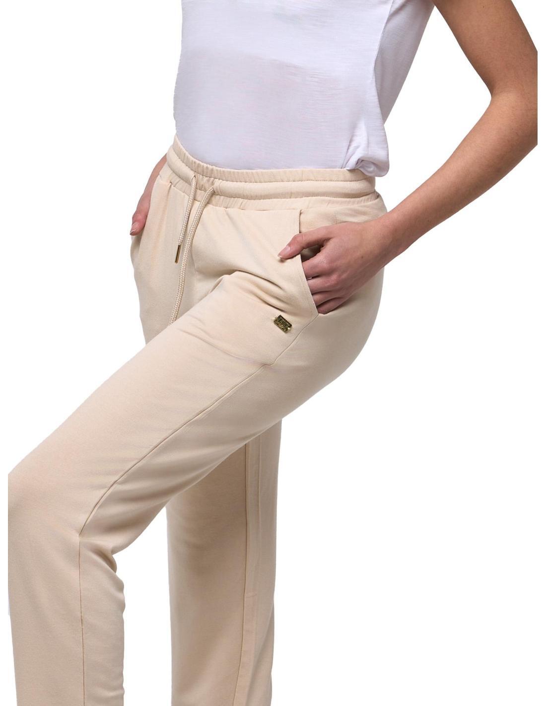 Pantaloni donna Leone 1947 Apparel in felpa con risvolti in pizzo 5/8