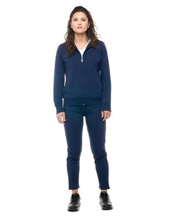 Leone Basic Damen-Sweatshirt mit Kragen und Reißverschluss