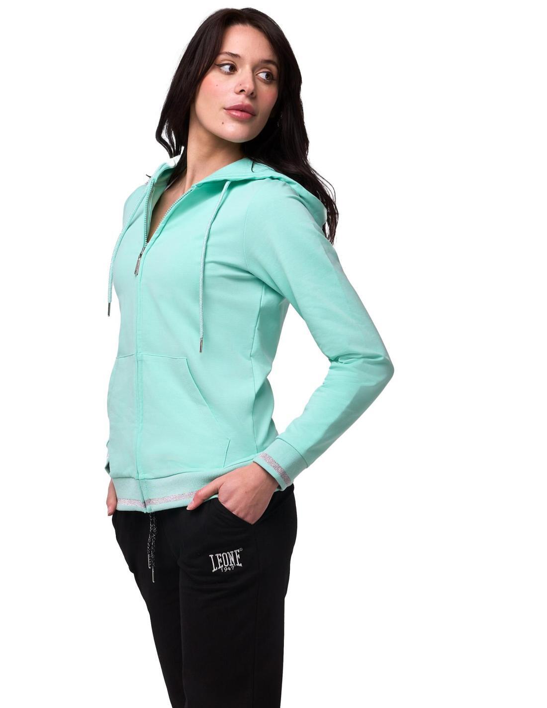 Tuta da donna con felpa con cappuccio e zip e joggers non felpata Leone Bright 2/8