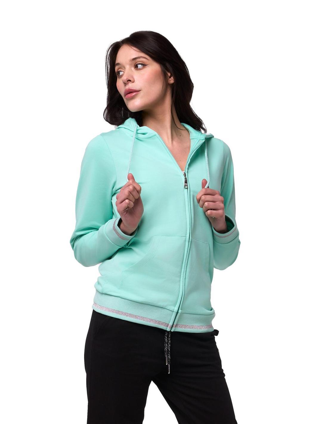 Tuta da donna con felpa con cappuccio e zip e joggers non felpata Leone Bright 3/8