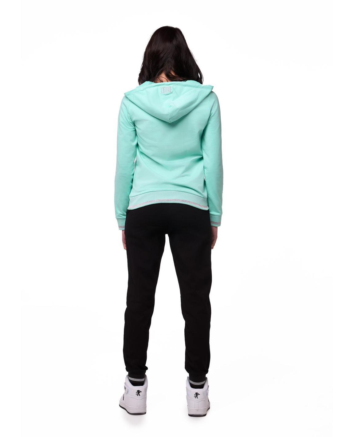 Tuta da donna con felpa con cappuccio e zip e joggers non felpata Leone Bright 4/8