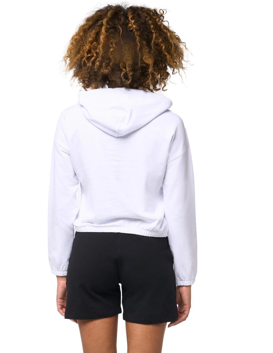 Felpa pull on corta crop con cappuccio da donna non felpata Leone Basic 4/8