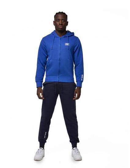 Tuta da uomo con felpa con cappuccio e zip e pantalone non felpata Leone Basic