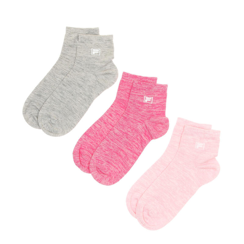 X3 Paires de Chaussettes Rose/Grise Femme Fila Quarter