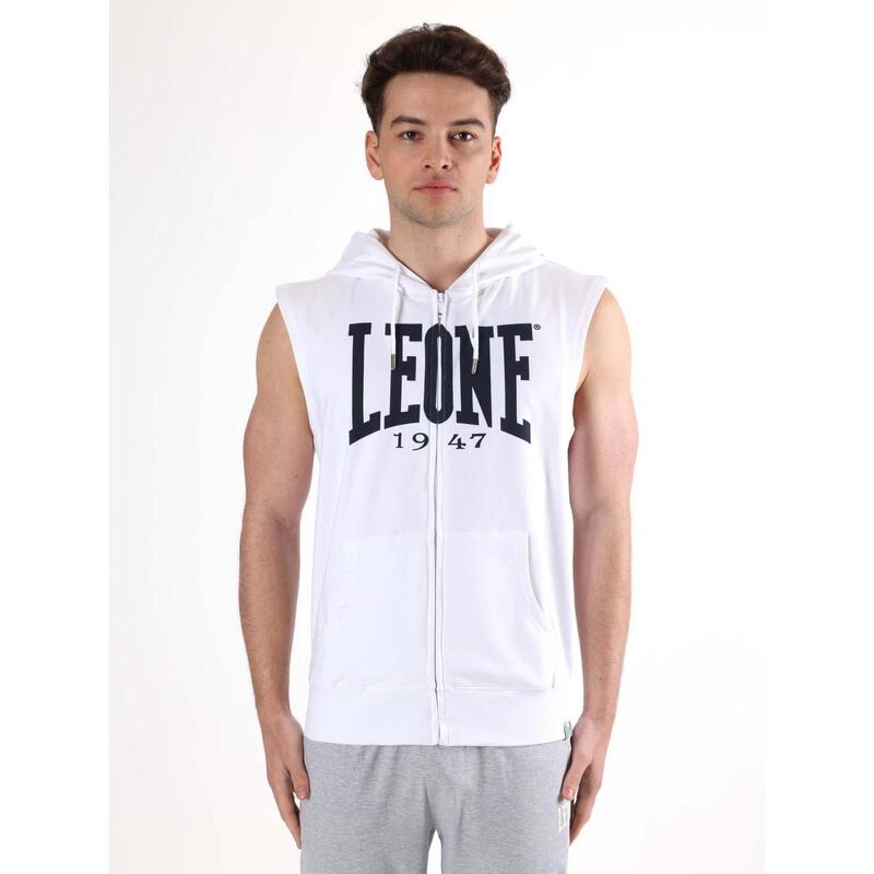 Leone Basic mouwloze herenhoodie met rits en zonder sweatshirt