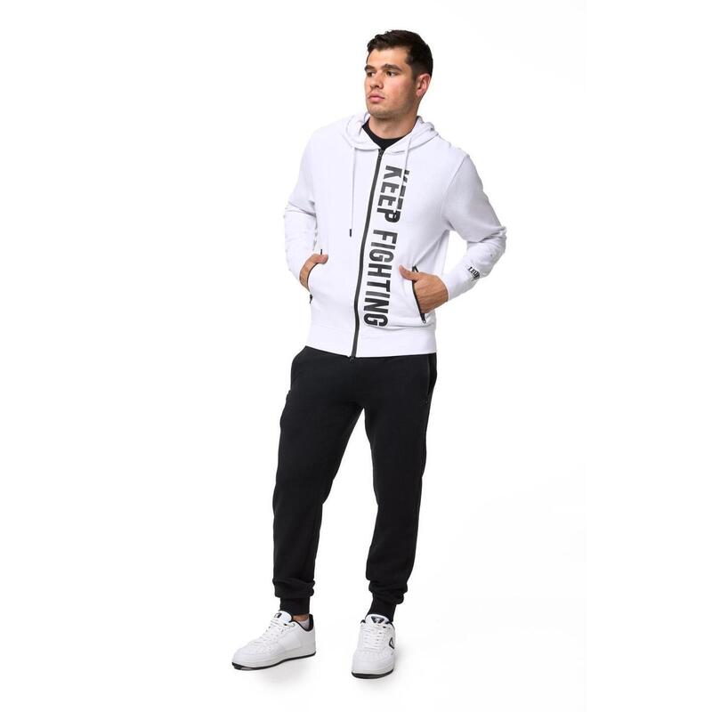 Leone B&W Sudadera con capucha y cremallera para hombre