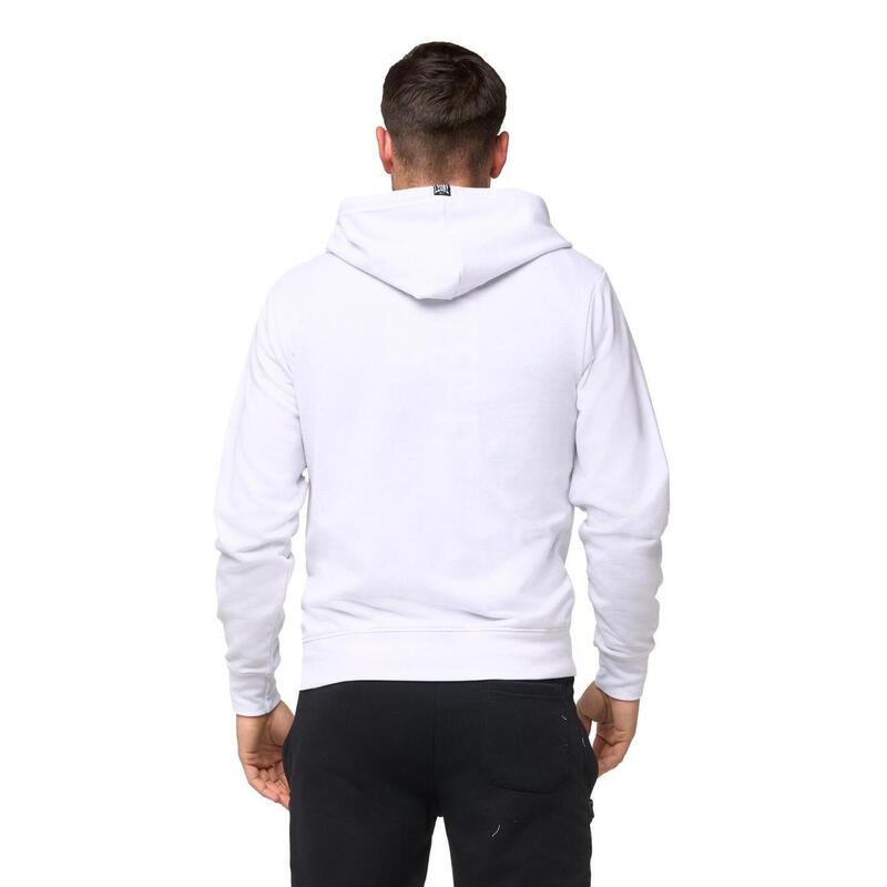 Leone B&W Sudadera con capucha y cremallera para hombre