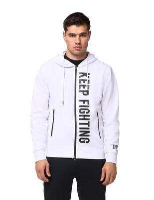 Leone zwart-witte hoodies met rits voor heren