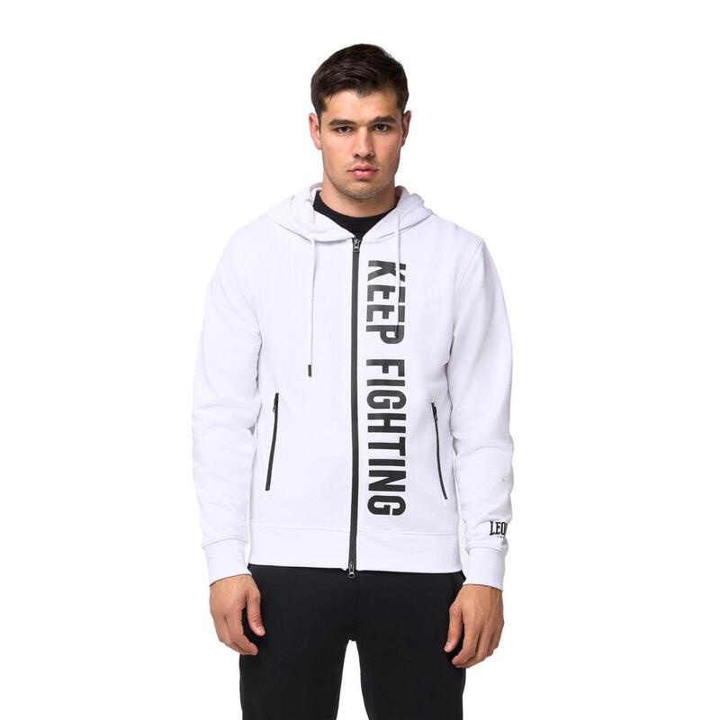 Leone B&W herenhoodie met rits, zonder sweatshirt