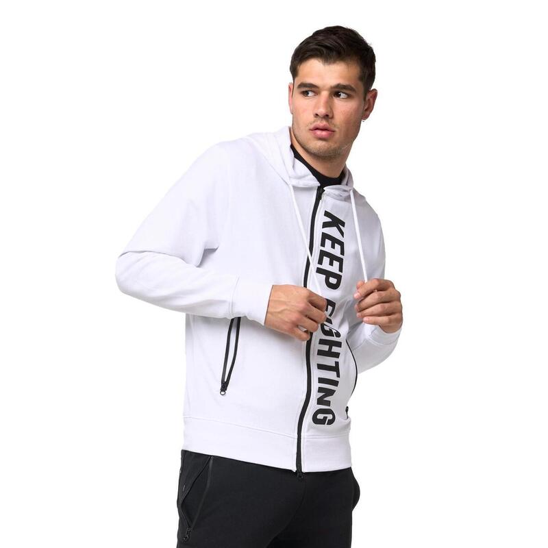 Leone B&W Sudadera con capucha y cremallera para hombre