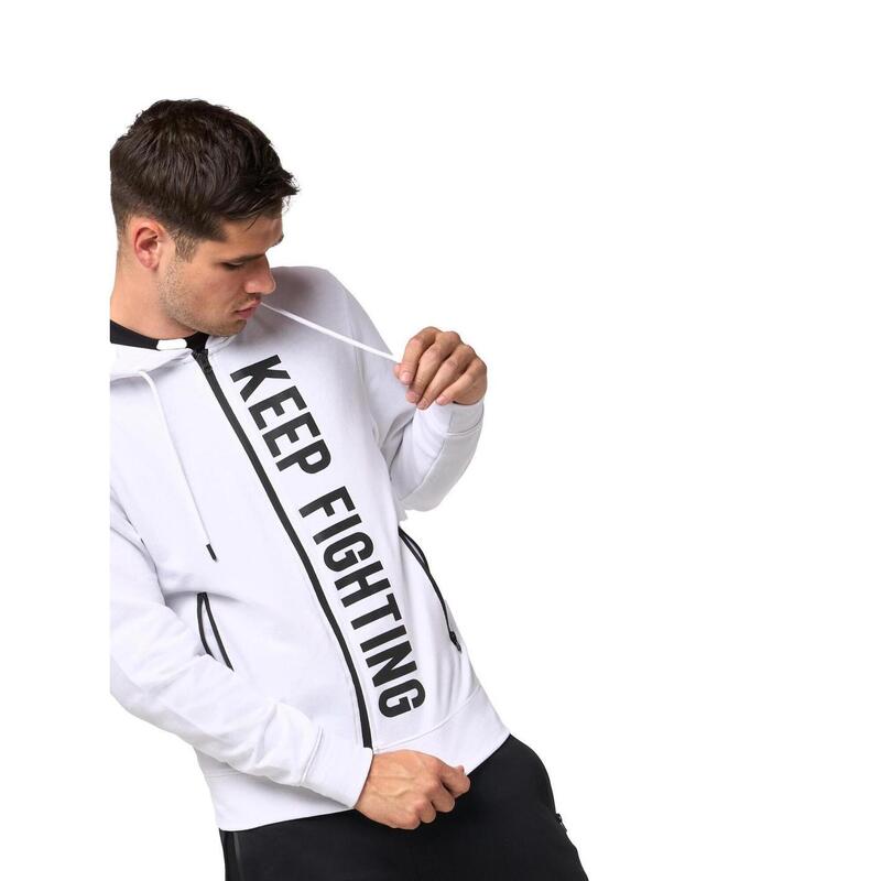 Leone B&W Sudadera con capucha y cremallera para hombre