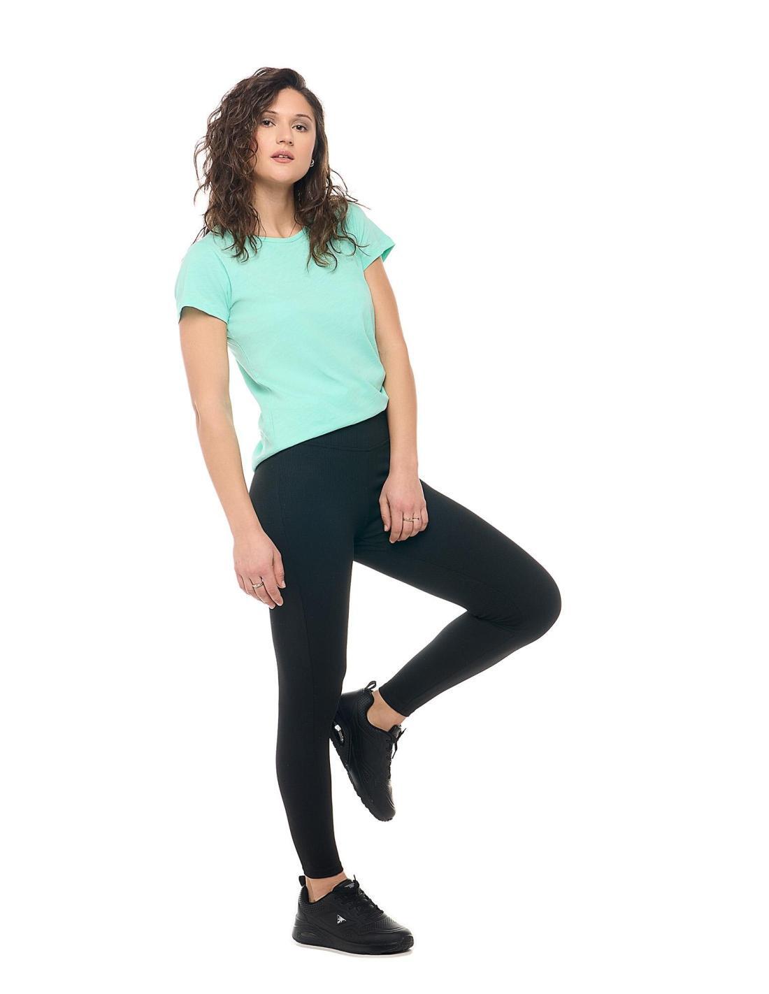 Leggings donna a costine Leone 1947 Apparel con fascione elastico 3/5