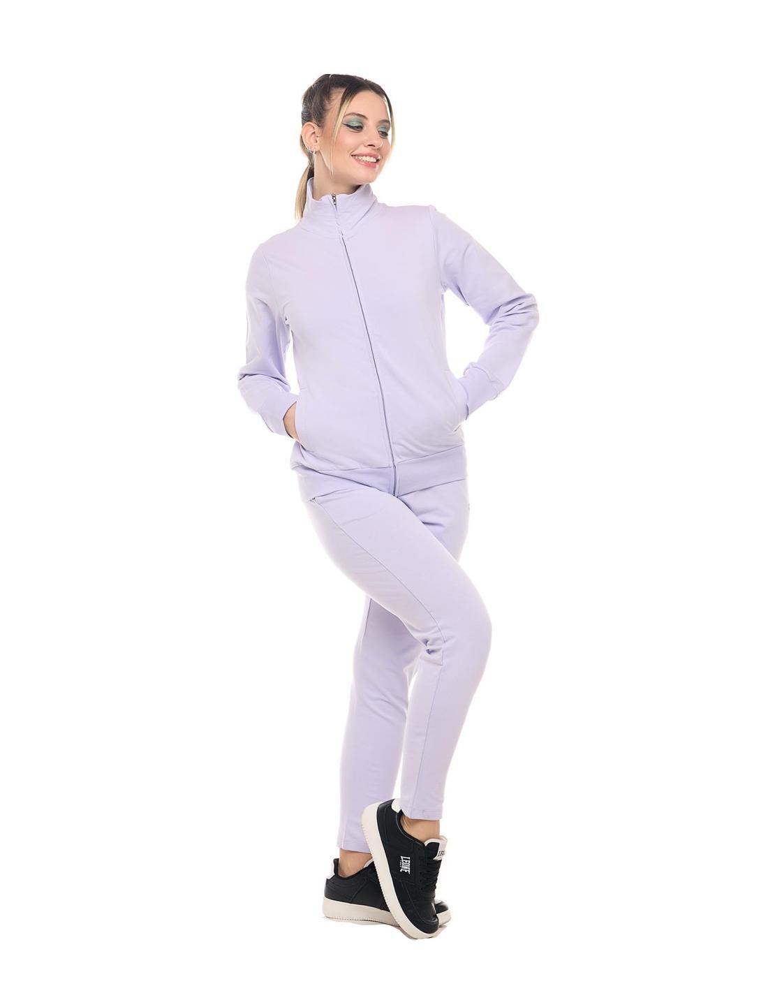 Leone Basic dames sweatshirts met ritssluiting en kraag 3/8