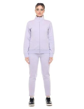 Leone Basic Damen-Sweatshirt mit Kragen und Reißverschluss