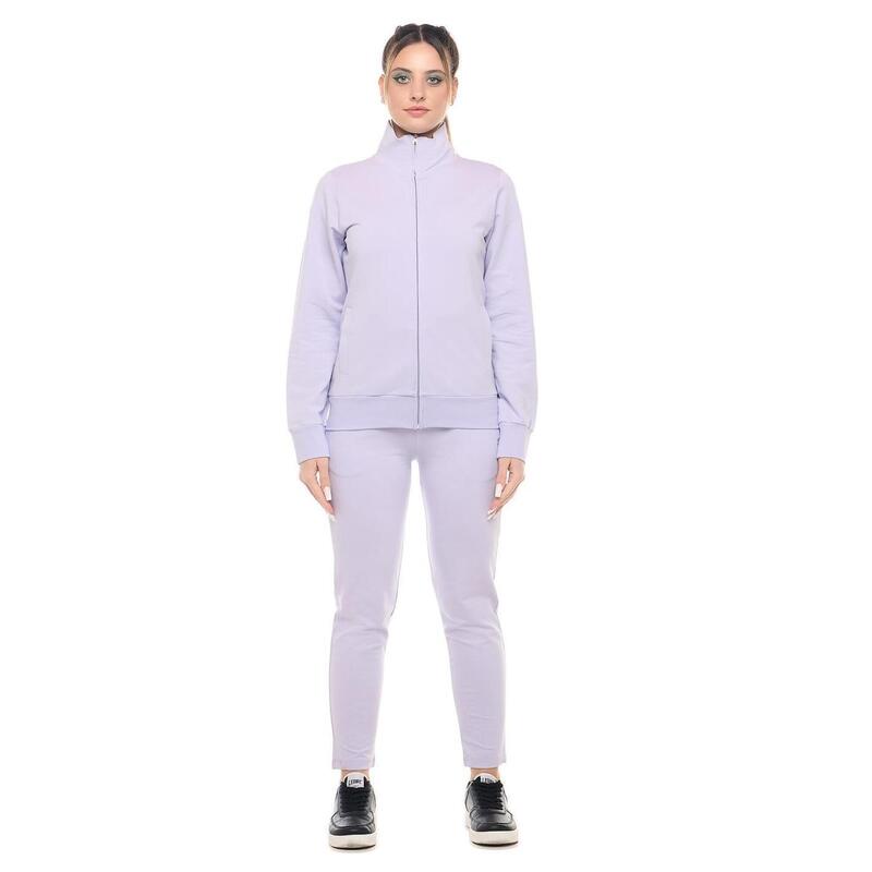 Leone Basic dames non-sweatshirt met kraag en ritssluiting