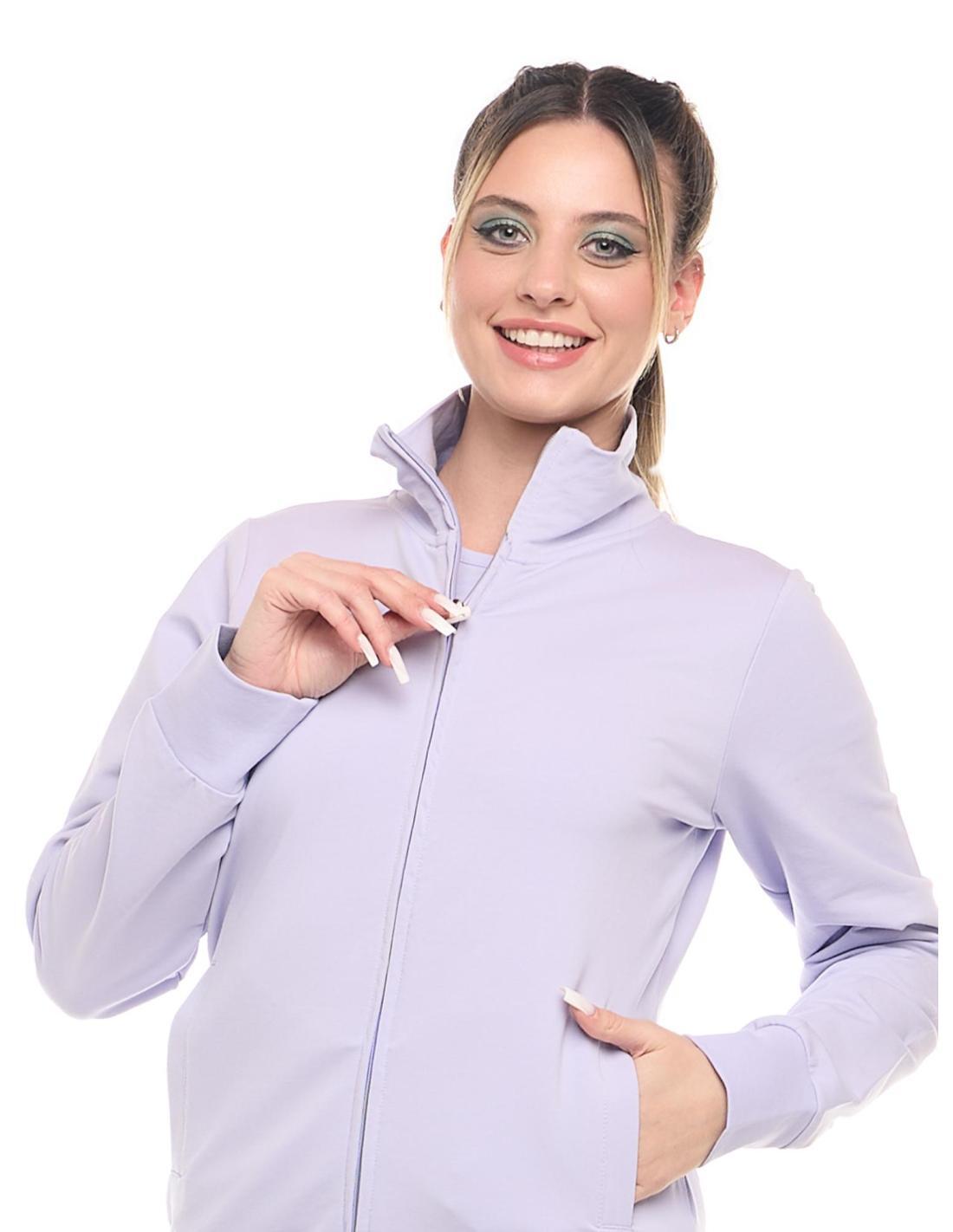 Leone Basic dames sweatshirts met ritssluiting en kraag 5/8