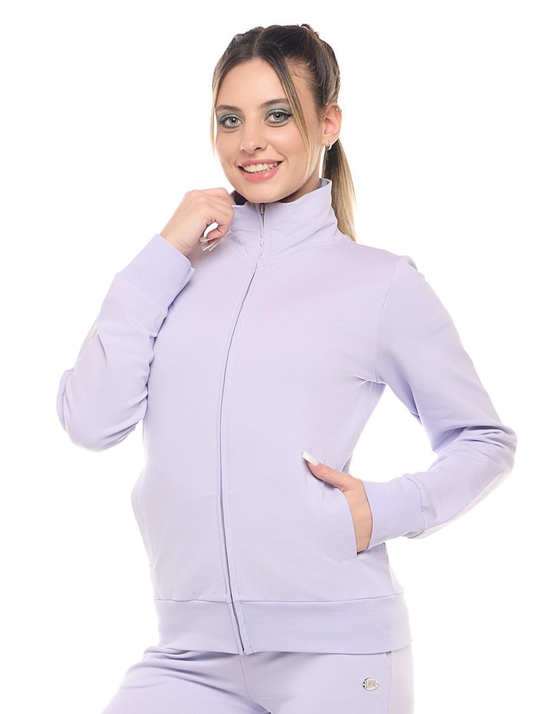 Leone Basic dames sweatshirts met ritssluiting en kraag 2/8