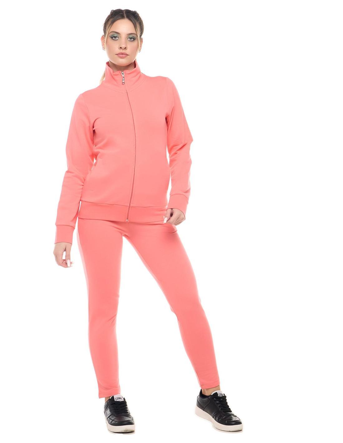 Sudadera básica con cuello y cremallera para mujer de Leone 3/8