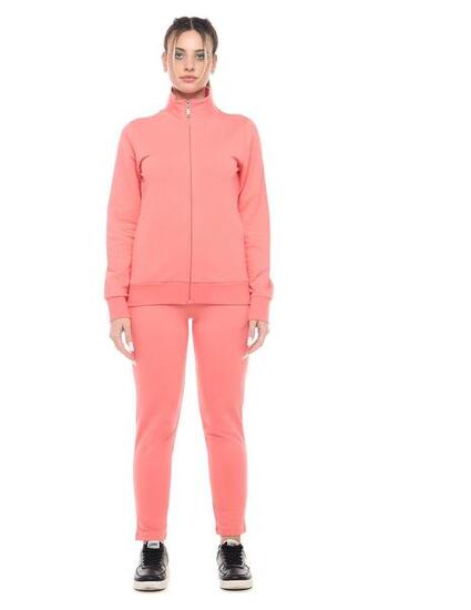 Leone Basic Damen-Sweatshirt mit Kragen und Reißverschluss